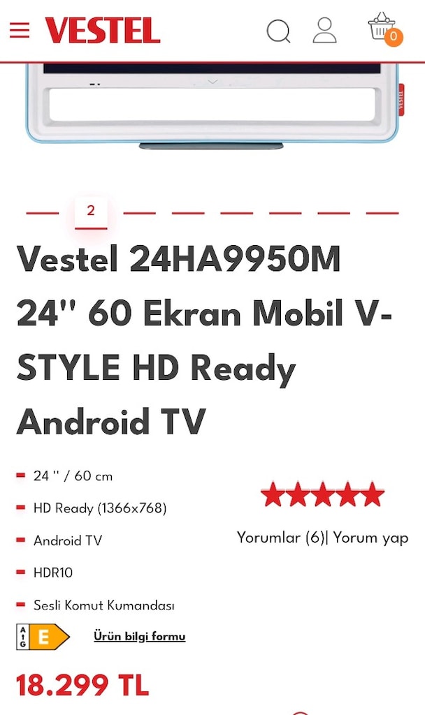 Vestel 24HA9950M 24'' HD Ready Android TV - 5