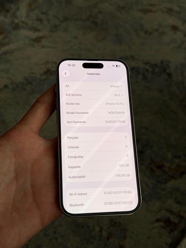 iPhone 14 PRO 128GB YD Beyaz 14AYKULLANIMAAÇIK - 6