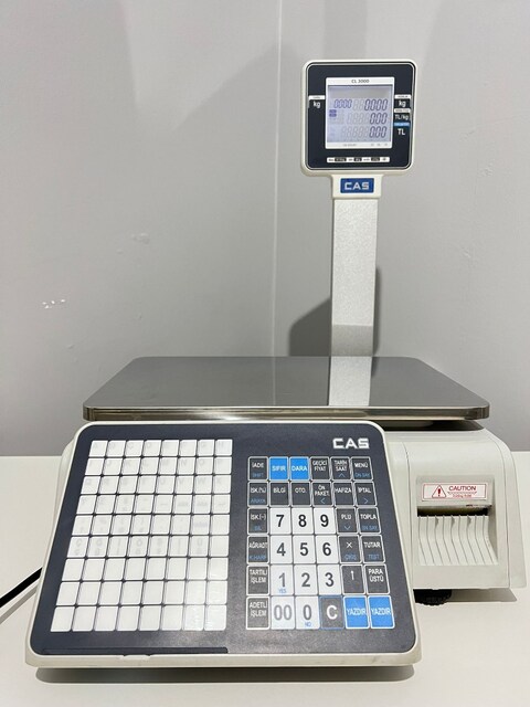 CAS CL3000 SERİSİ 15 KG BOYUNLU, BARKODLU TERAZİ