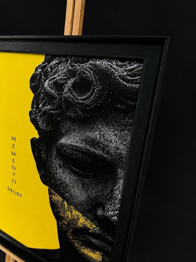 Memento Mori Felsefi Camlı Çerçeveli Tablo 48×67 cm - 2