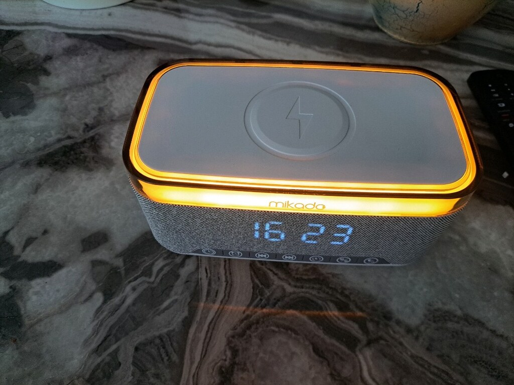 Gece lambası, özellikli alarm saat speaker Bluetoothlu müzik çalar - 5