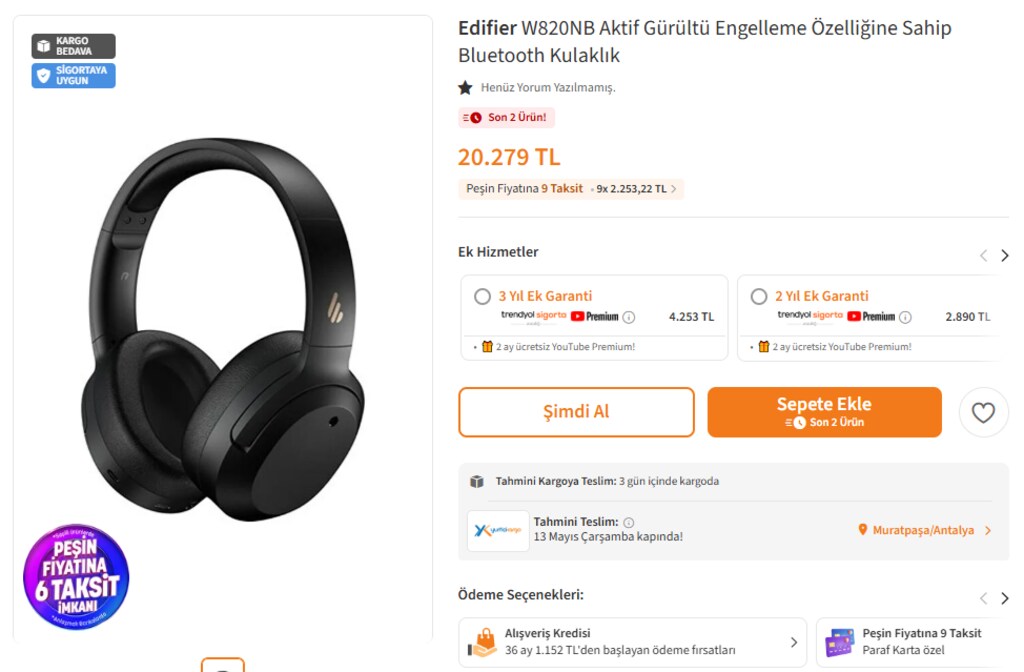 EDIFIER WH950NB HI-RES AUDIO BT. 5.3 ANC VE LDAC DESTEKLİ PROFESYONEL - 9
