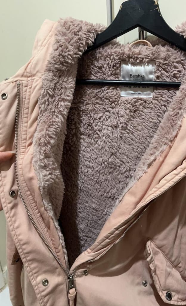Pembe Kapüşonlu Mont - 3