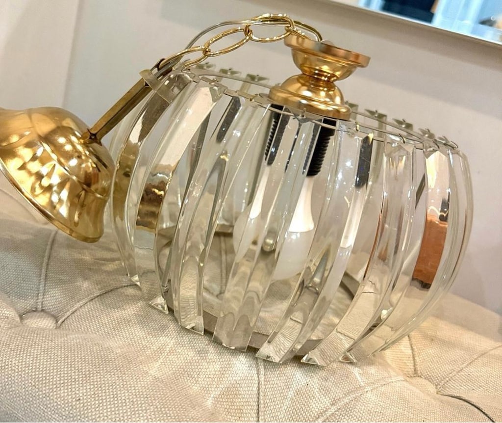 Kristal Taşlı Gold Detaylı Avize - 3
