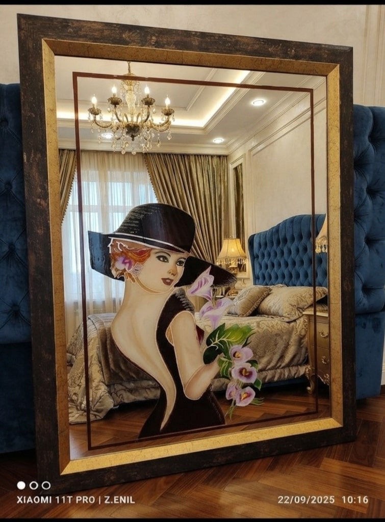 El Emeği Vitray ayna Ahşap cerceveli 62x81 - 9