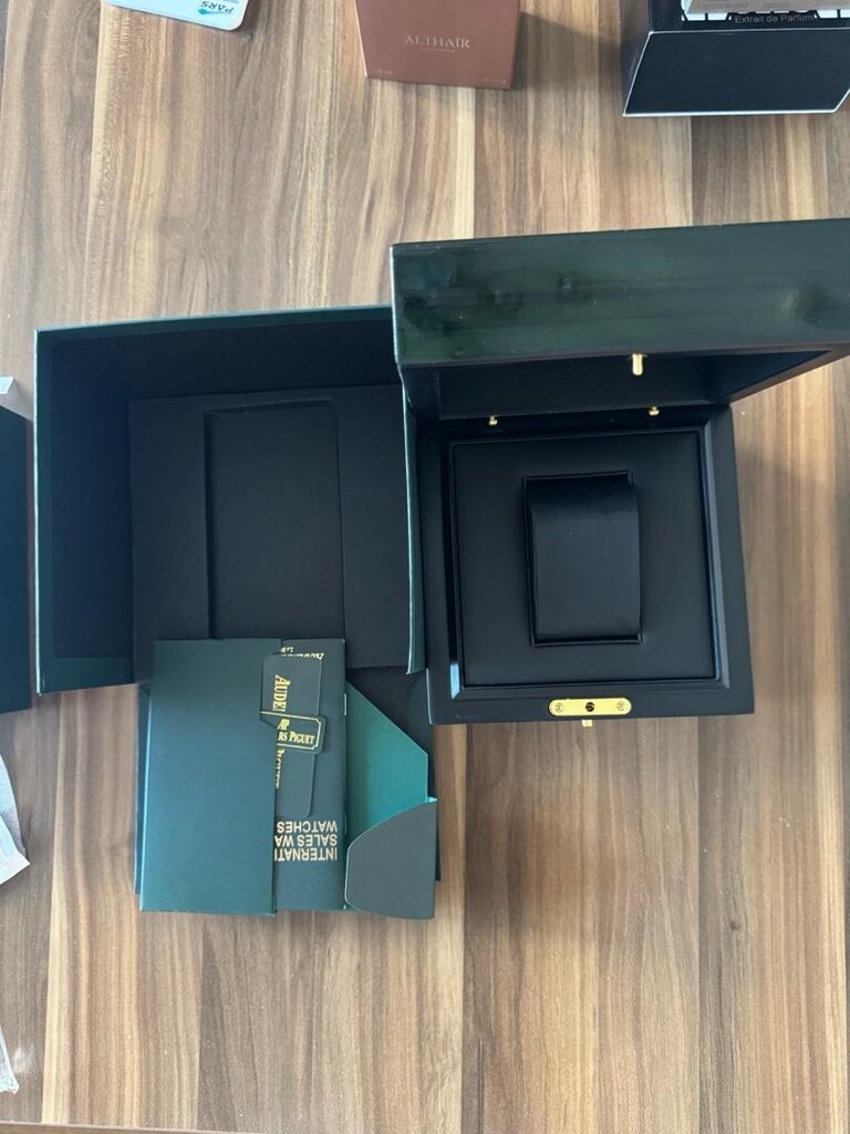 Audemars Piguet marka doğal ahşap kaplama saat kutusu - 7