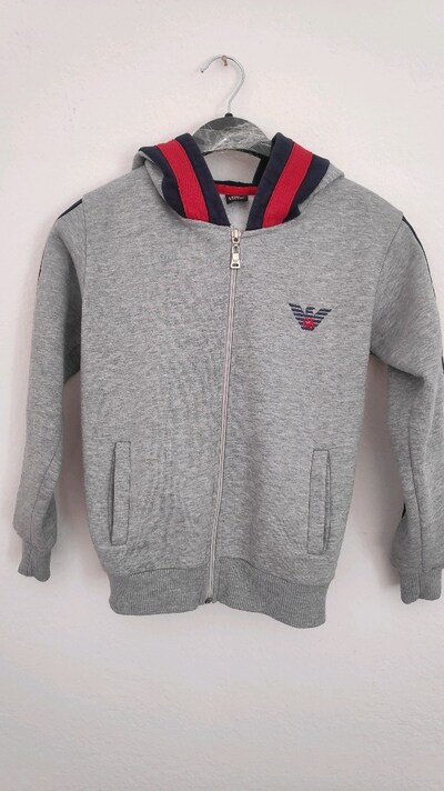 Armani Gri Kapüşonlu Çocuk Sweatshirt8/9 yaş