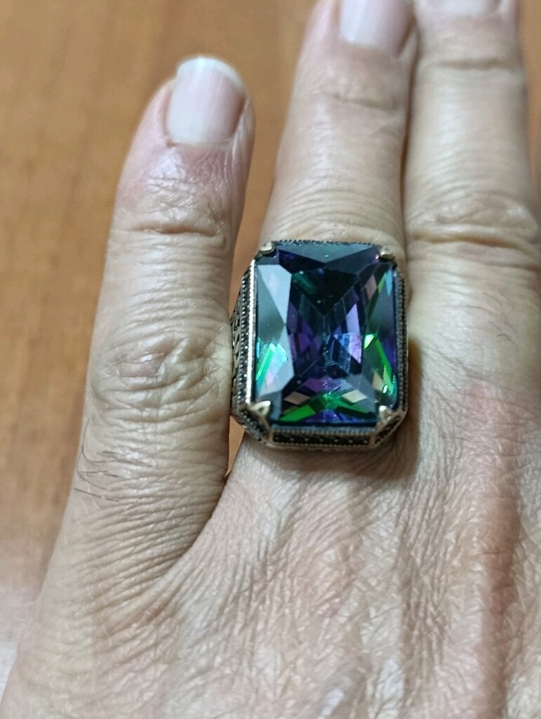 mistik topaz taşlı yüzük 22 gram - 8