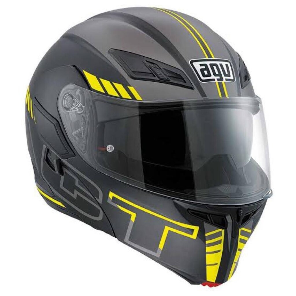 Agv Compact St Multi Plk Seattle Matt Black Yellow Çene Açilir Kask