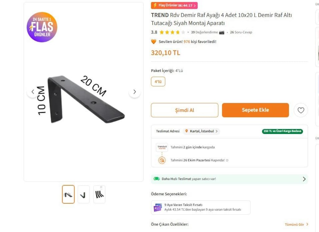 L raf ayağı 10 adet - 3