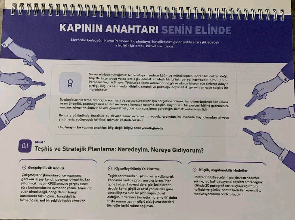 KPSS / MEB-AGS Planlayıcı Ajanda - Spiralli & Rehberlikli (Sıfır) - 2