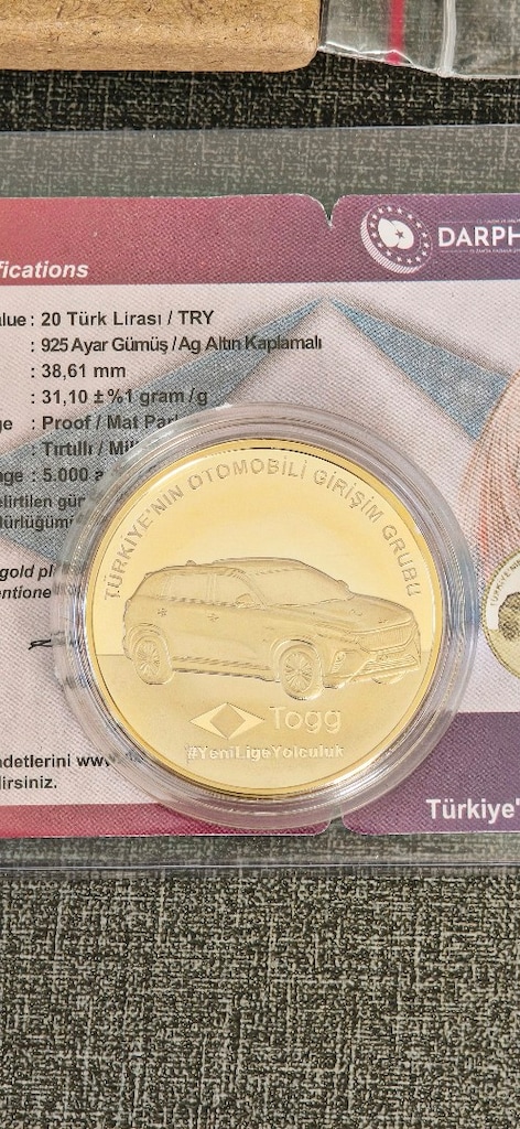 TOGG GÜMÜŞ üzeri ALTIN Darphane sertifikalı - 3