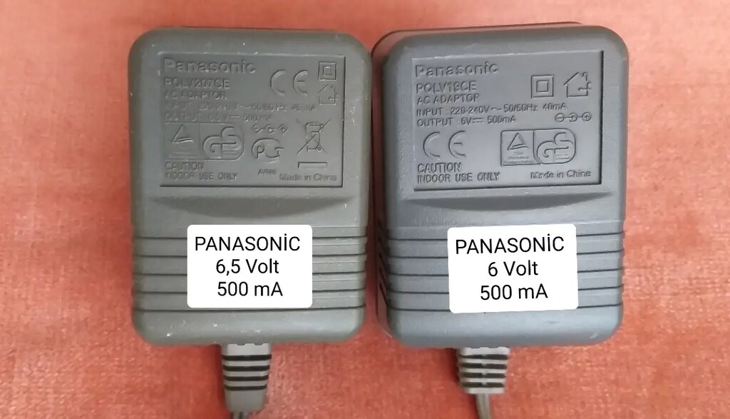 PANASONIC Orijinal
DC 6 ve 6,5 Volt Bakır Bobin Sargılı Nüveli Adaptör - 4