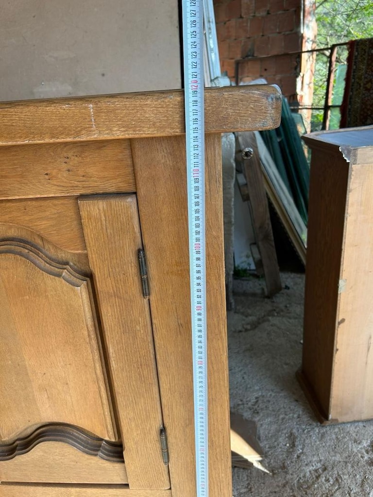Fransız Masif Meşe Büfe 260cm Enfilade El Oyması - 18