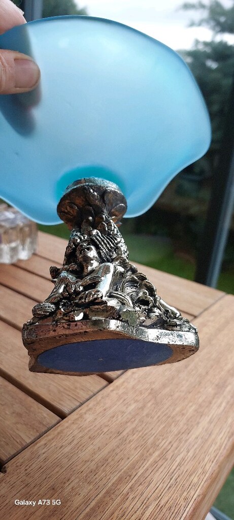 Murano Stil Vintage Opalin CamArt Glass Mermaid Ayaklı Dekoratif Bowl - 6