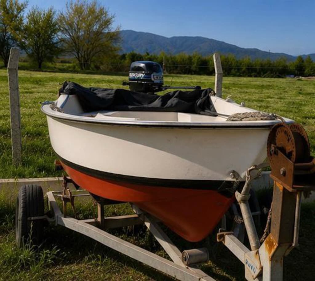 4 Metre Fiberglas Sandal Römork Ve 4 Zamanlı Motor - 2