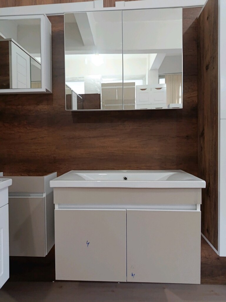 ALTÜST KAŞMIR RENKLİ MDF BANYO DOLABI &BALON KAPAK BOY DOLABI - 6