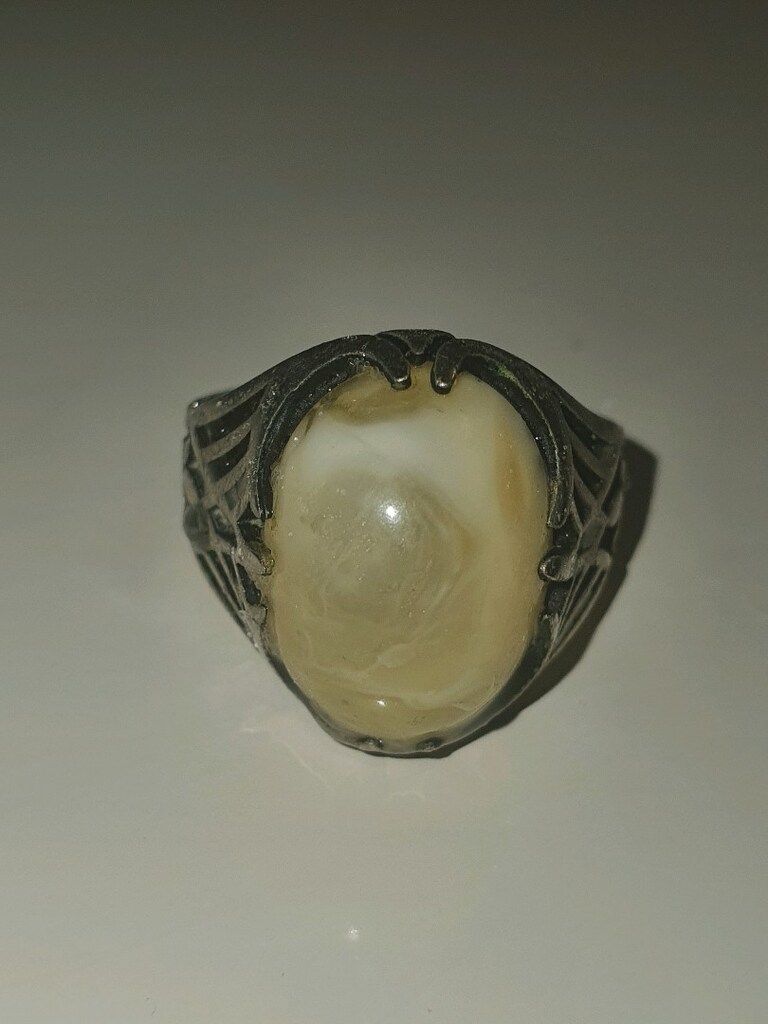 Damla kehribar ( baltık kehribarı) Erkek Gümüş yüzük - 3