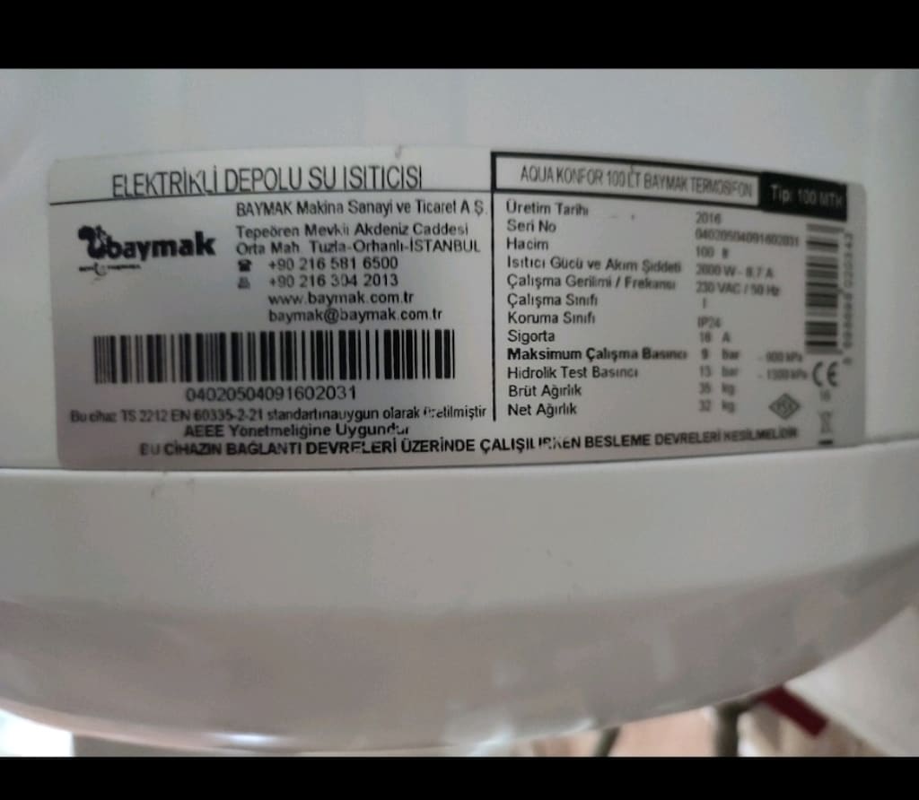 BAYMAK TERMOSİFON 100 LİTRELİK ÇOK TEMİZ SORUNSUZ ÇALIŞIYOR - 3