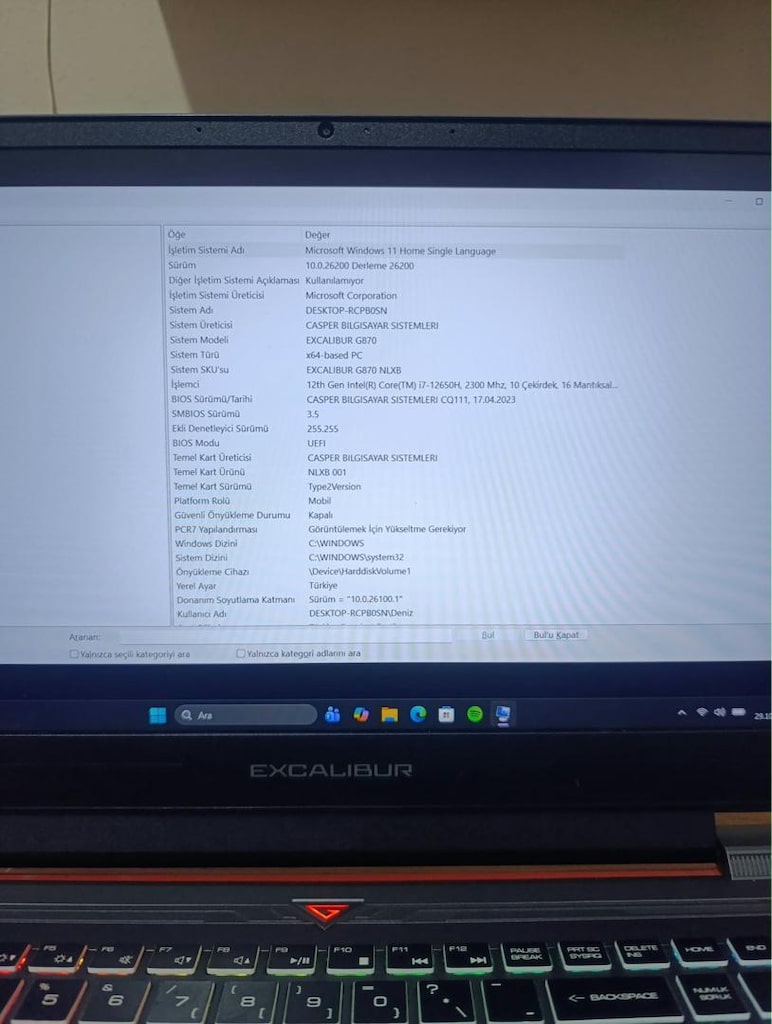 Casper Excalibur G870 Laptop - 4
