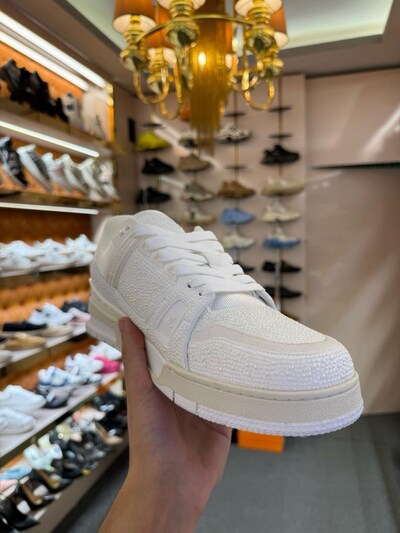 LV Trainer White Luxury Sneaker SIFIR 44