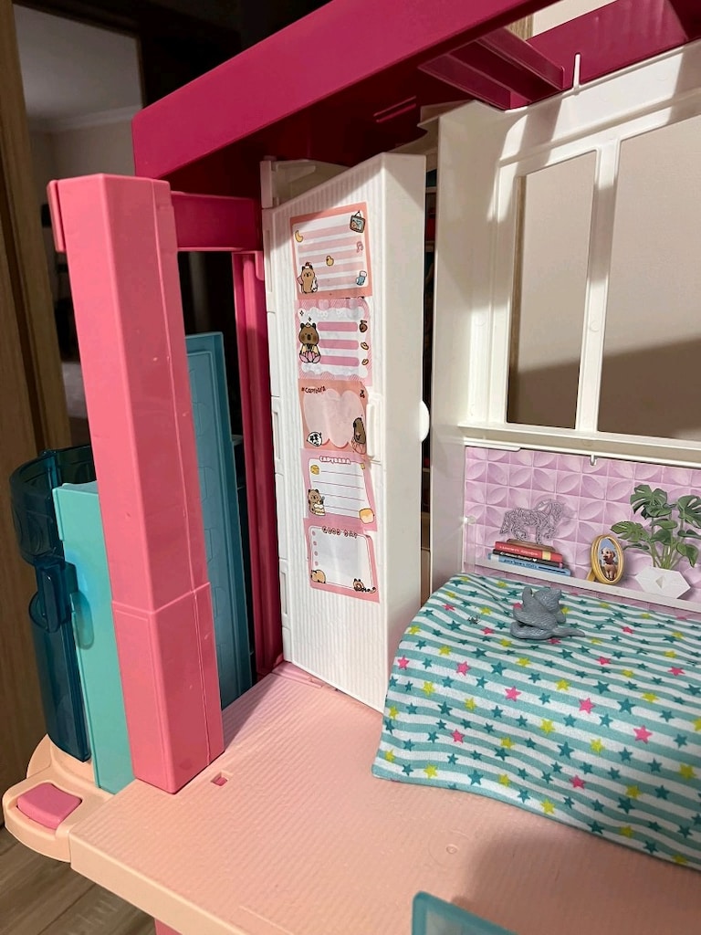Kaydıraklı Asansörlü Büyük Oyuncak Barbie Evi – Arabalı, Çok Katlı - 13