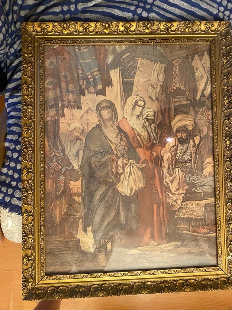 Amedeo Preziosi İpek Çarşısı Eski Baskı – Masif Varaklı Çerçeve - 4