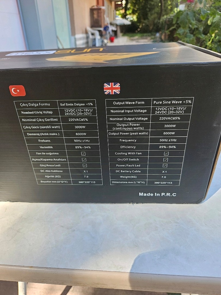 sıfır kullanılmamış 3000W 24volt İNVERTER - 3