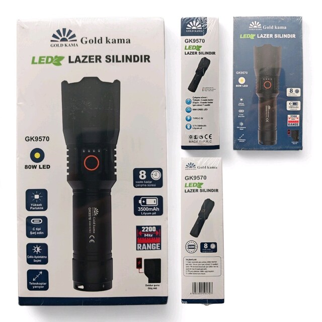 Gold Lazer Silindir El Feneri GK9570 (profesyonel)