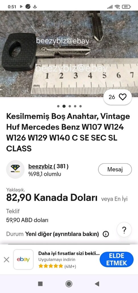 W124 - W126 ham anahtar - 6