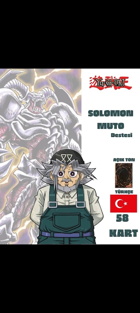 Türkçe Büyük Baba Solomon Muto Destesi 58 Yugioh Kartı Yu-Gi-Oh!