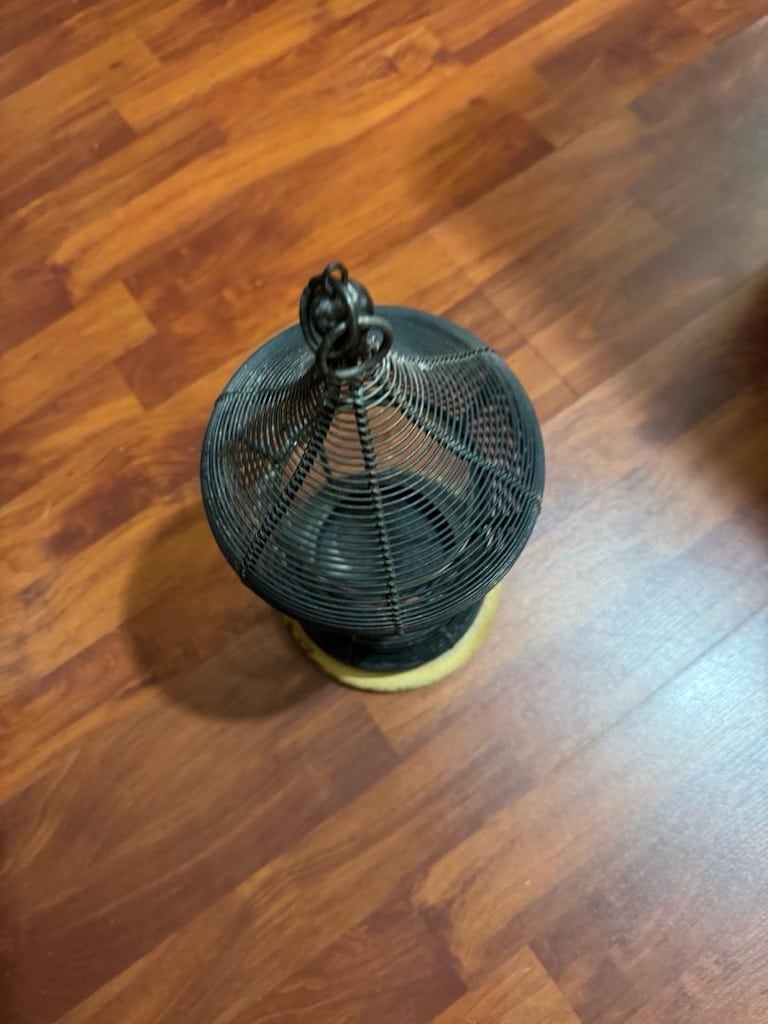 Vintage El Yapımı Metal Tel Örgü Dekoratif Fener / Mumluk 36 cm - 5