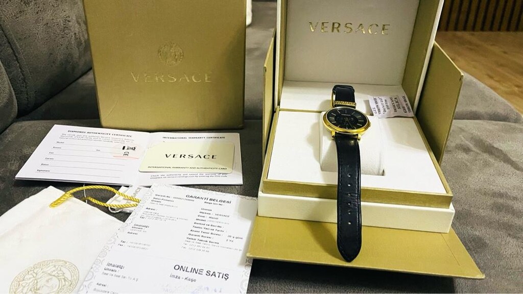 Kutulu Belgeli orjinal Versace bayan saat - 4