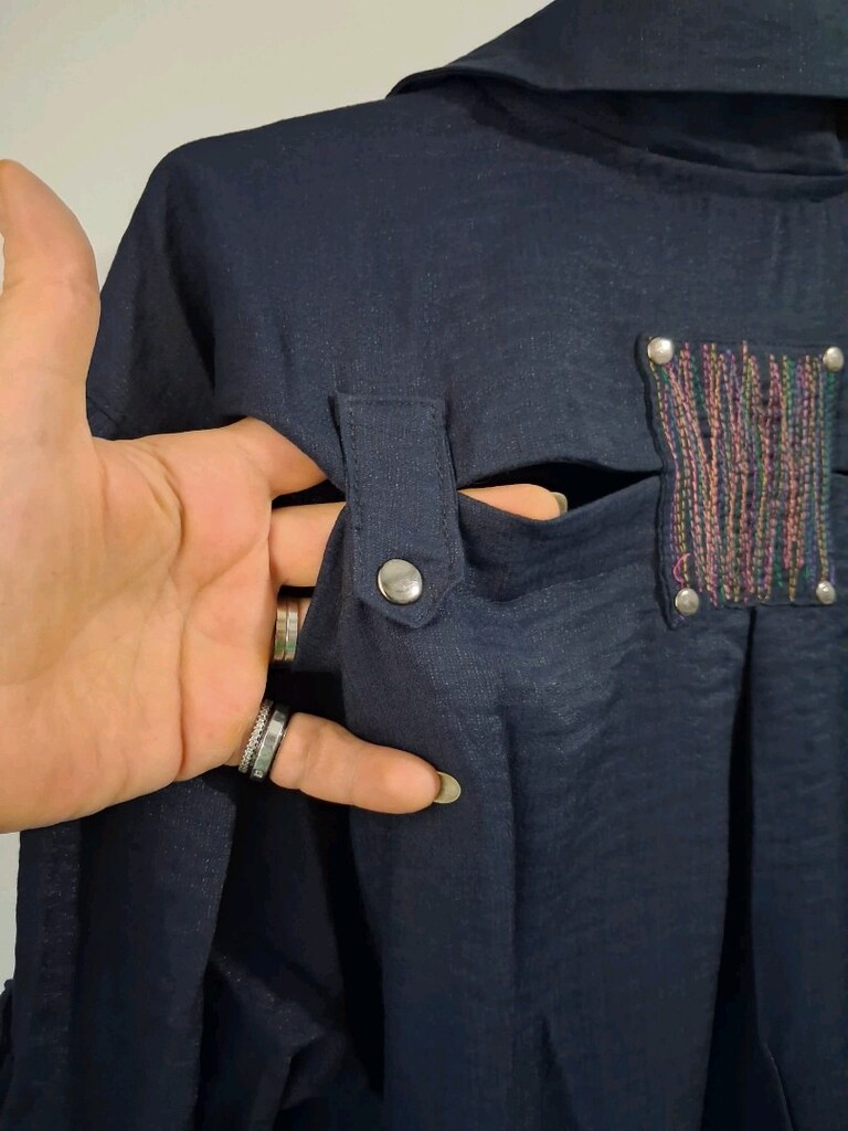XL-XXL Lacivert Uzun Tunik & Geniş Paça Pantolon Takım Kadın Kombin - 8
