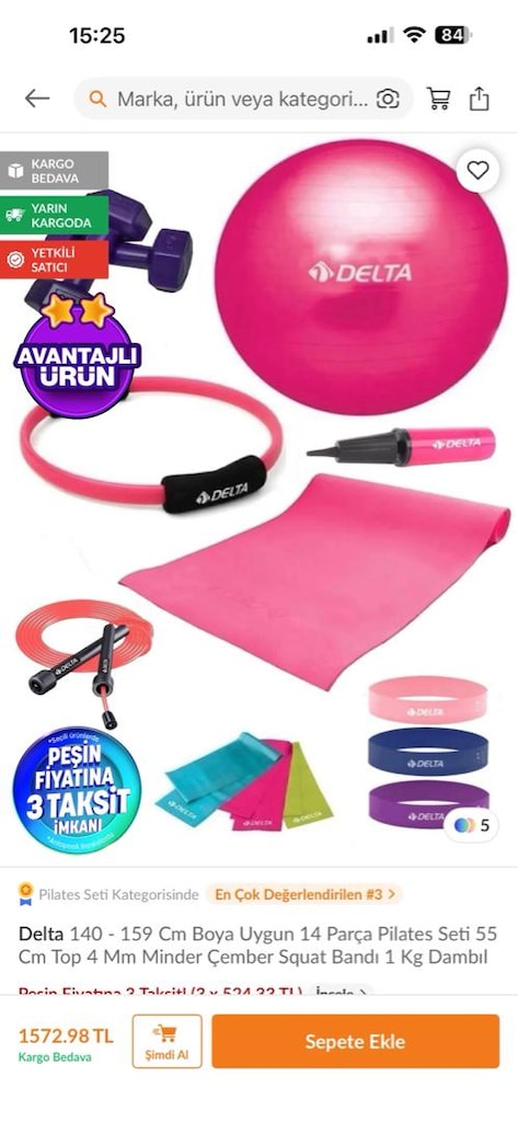 delta Marka pilates yoga seti tüm malzemeler dahil - 2