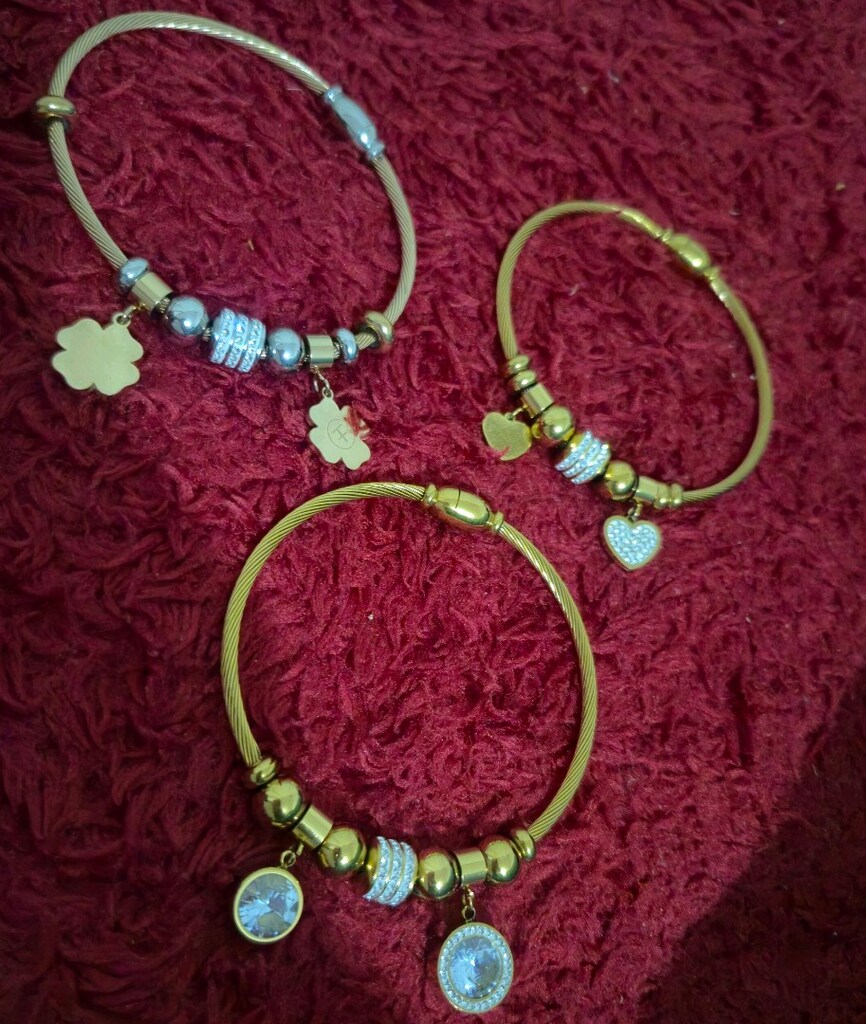 Gold Charm Detaylı Bileklik Seti | Mıknatıslı - 2