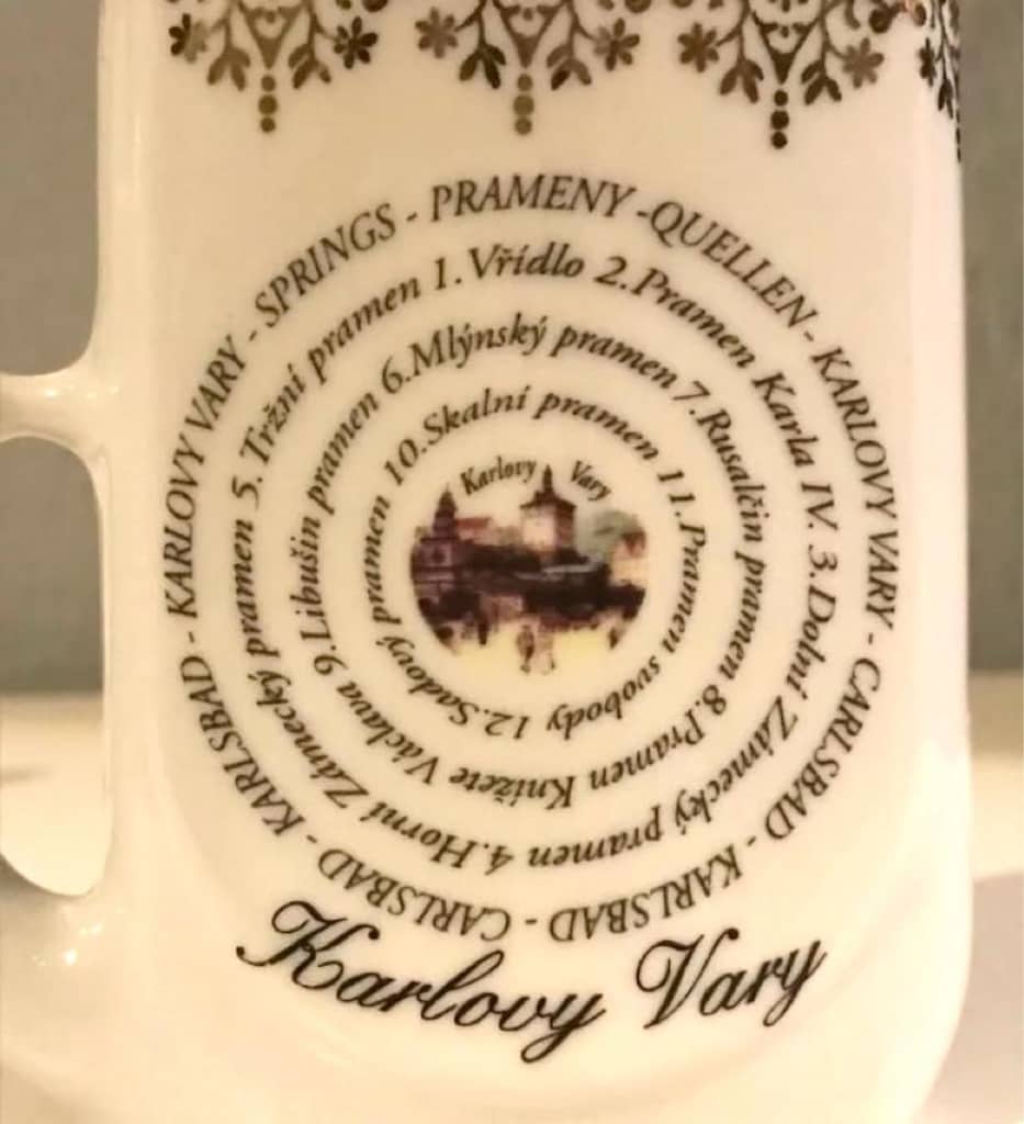 Çekoslavak Karlovy Vary Porselen Şifalı Su Bardağı & Sodalık - 6