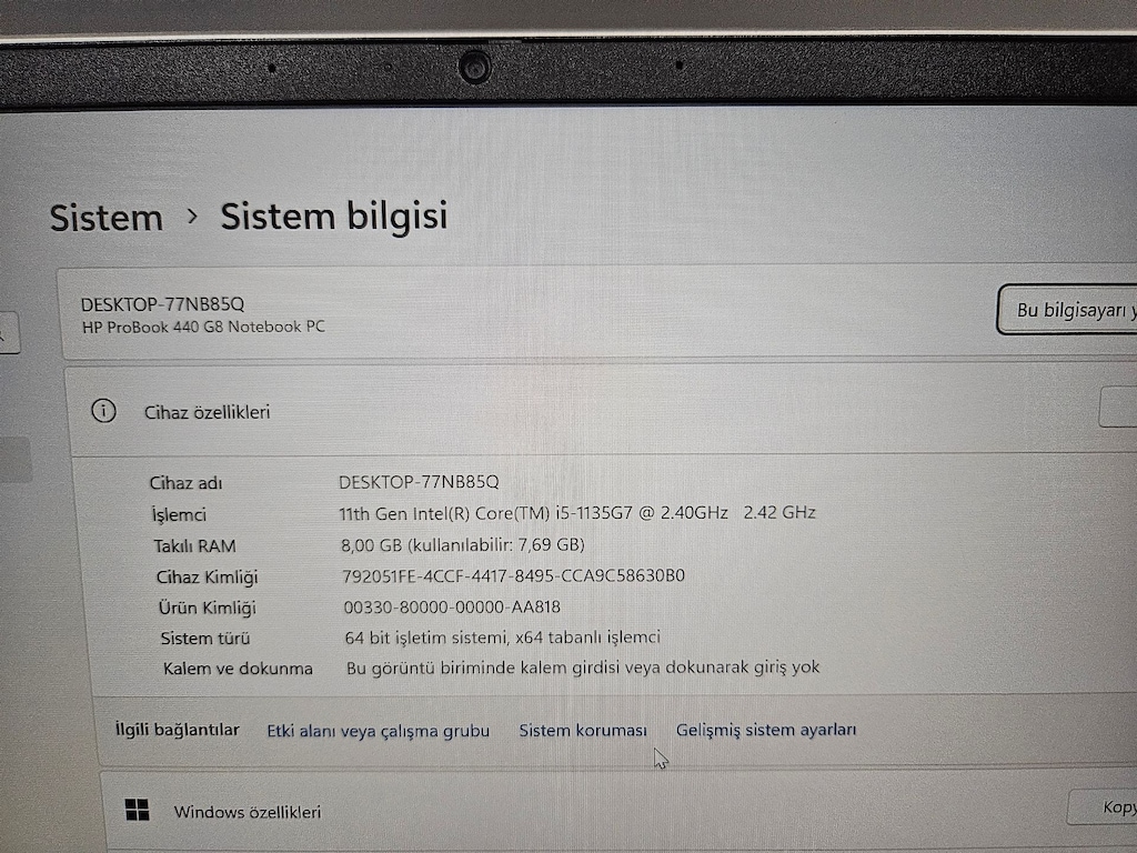 HP PROBOOK 440 G8 + İ5 11.NESİL + IŞIKLI KLAVYE - 9
