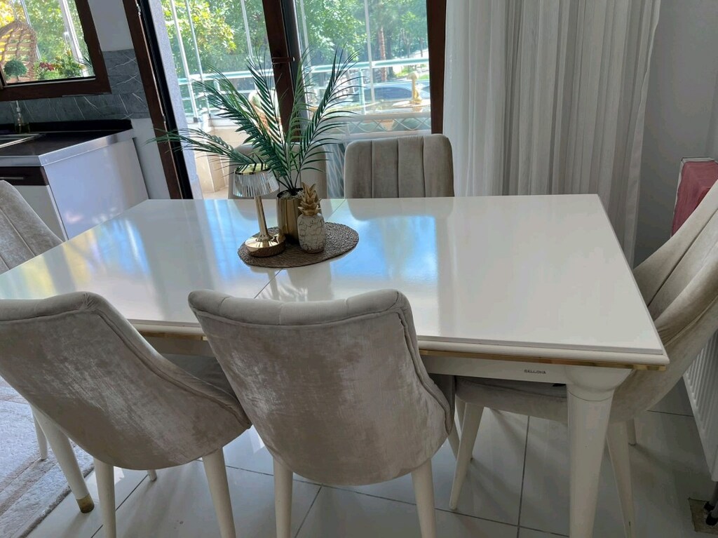 Şık ve Modern Yemek Masası + 6 Sandalye - 5