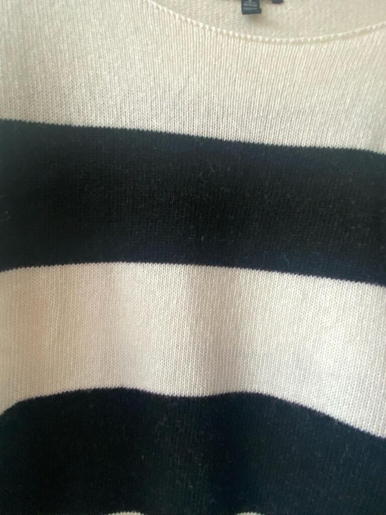 Oversize Çizgili Triko Kazak - 7
