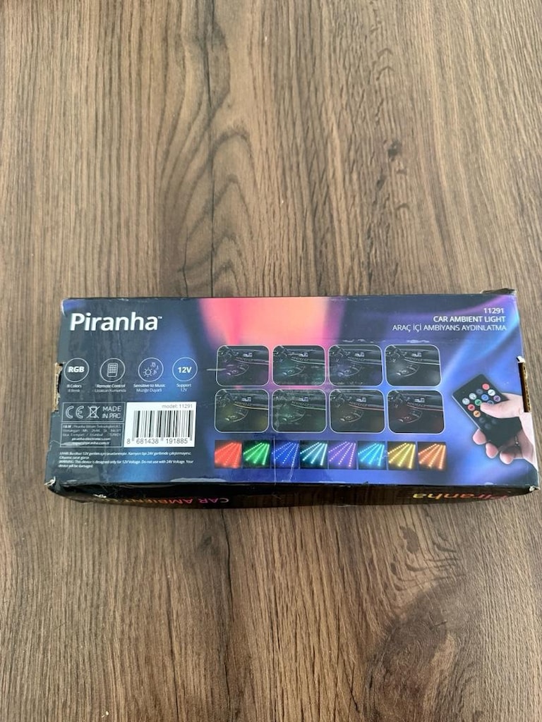 Piranha Araç İçi Ambiyans Aydınlatma RGB Müziğe Duyarlı Kumandalı - 2