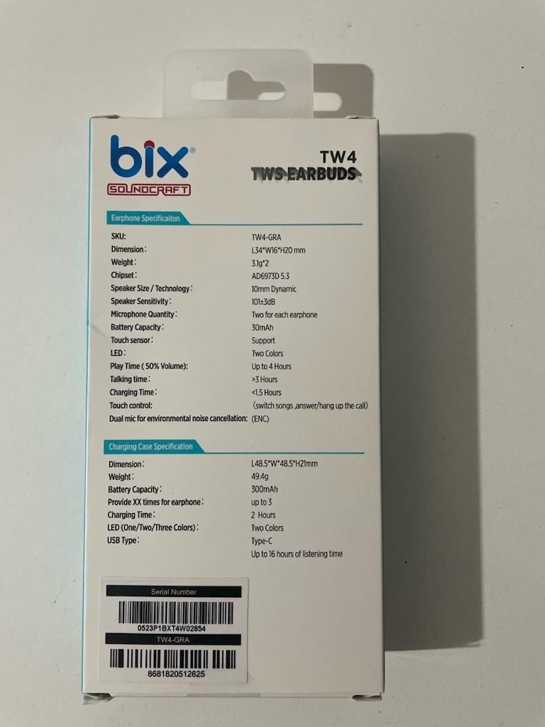 Bix Soundcraft TW4 TWS Earbuds Bluetooth Kulaklık Siyah Yeni - 2