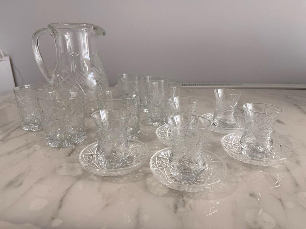 kadeh çay bardağı ve çay tabakları - 3