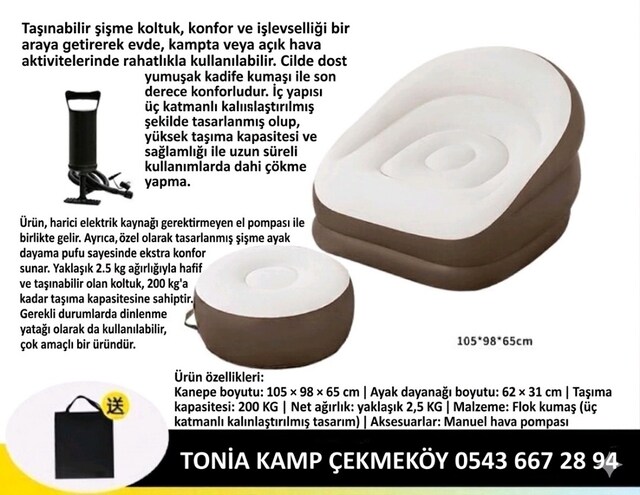 ŞİŞME KOLTUK VE PUF SIFIR ÜRÜN