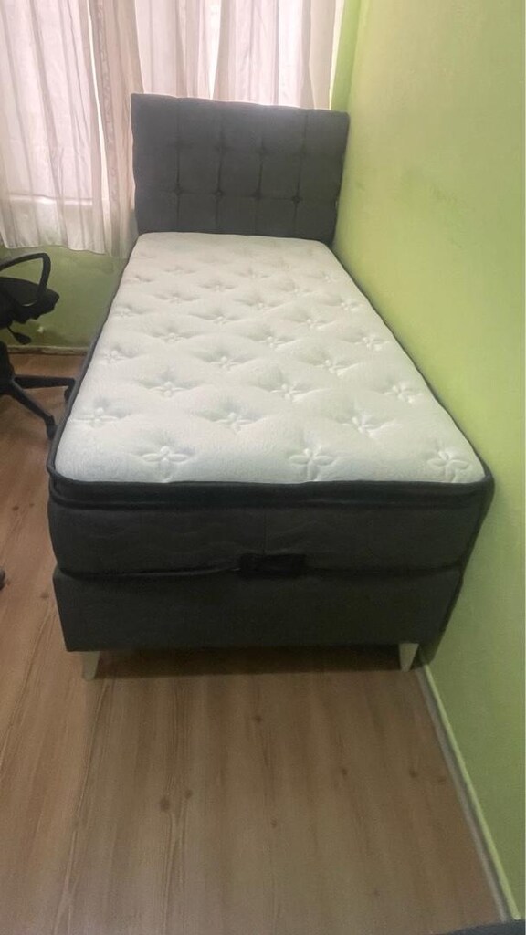 Tek kişilik baza başlık pedli ortopedik yatak - 4