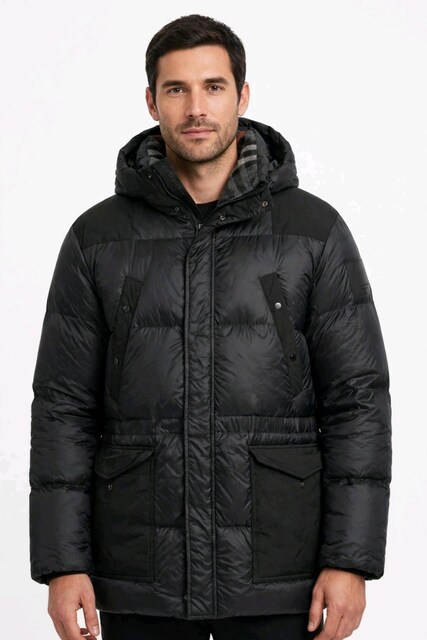Burberry 'Lindford' Siyah Şişme Mont