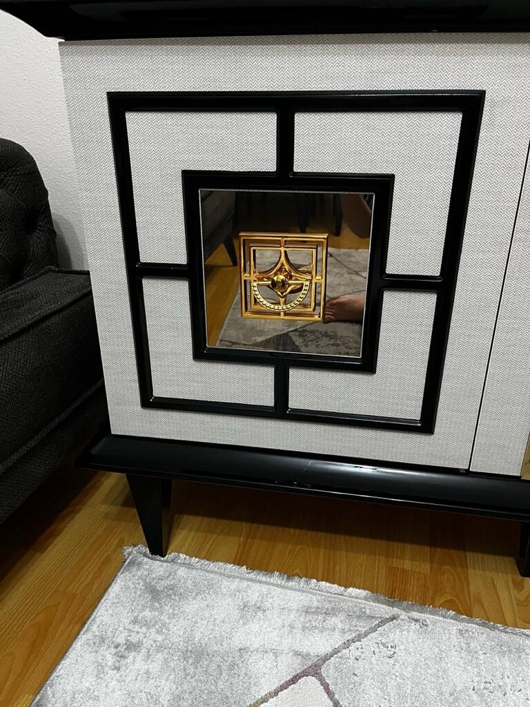 Konsol mermer desenli siyah - 6