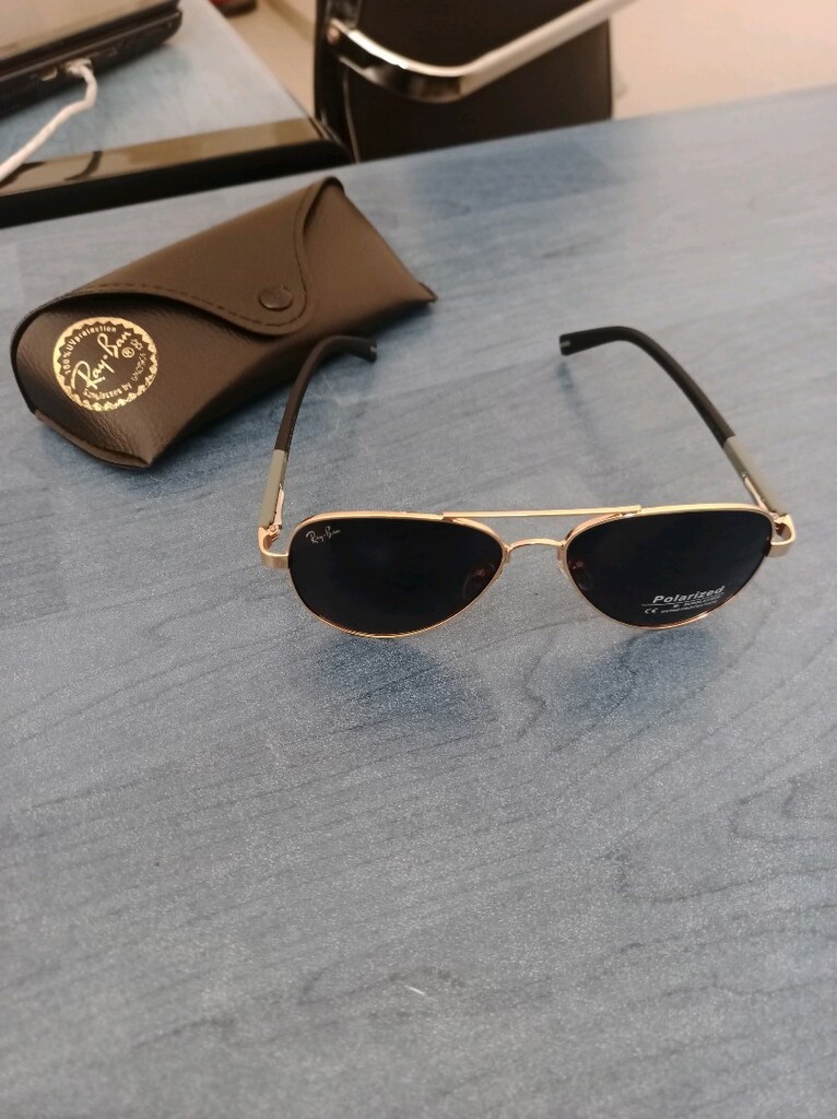 RayBan Gold Çerçeveli Siyah Polarize Cam Klasik Aviator Güneş Gözlüğü - 6