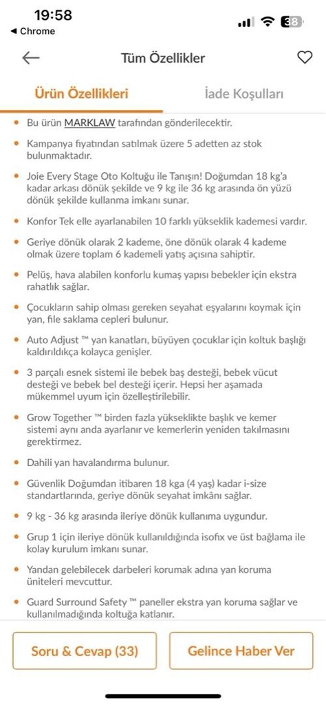 oto koltugu joie isofixli sıfır ayarda - 7