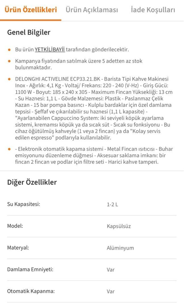 Delonghi Autentica espresso makinası - 3